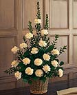 white carnation basket